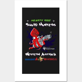 Squid Hunters WA Team Shirt With White Compleat Posters and Art
